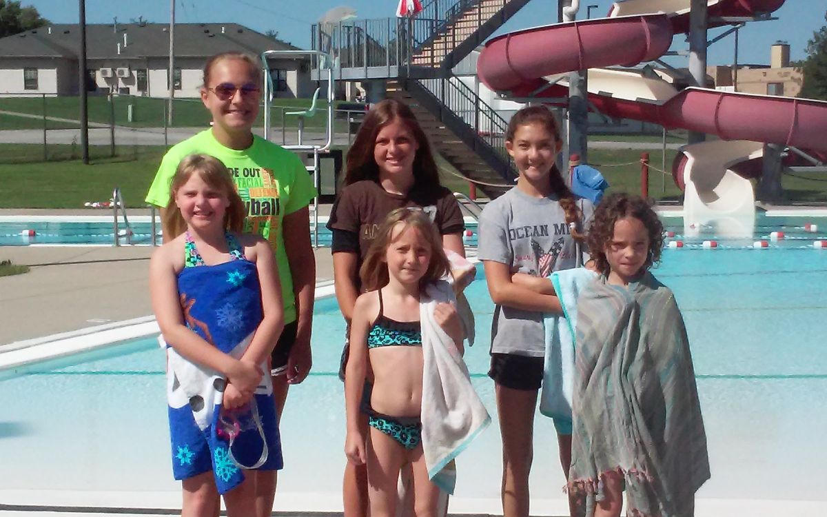 Image of 6 girls after pool lessons