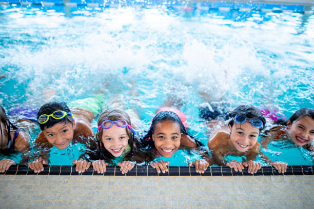 children in pool